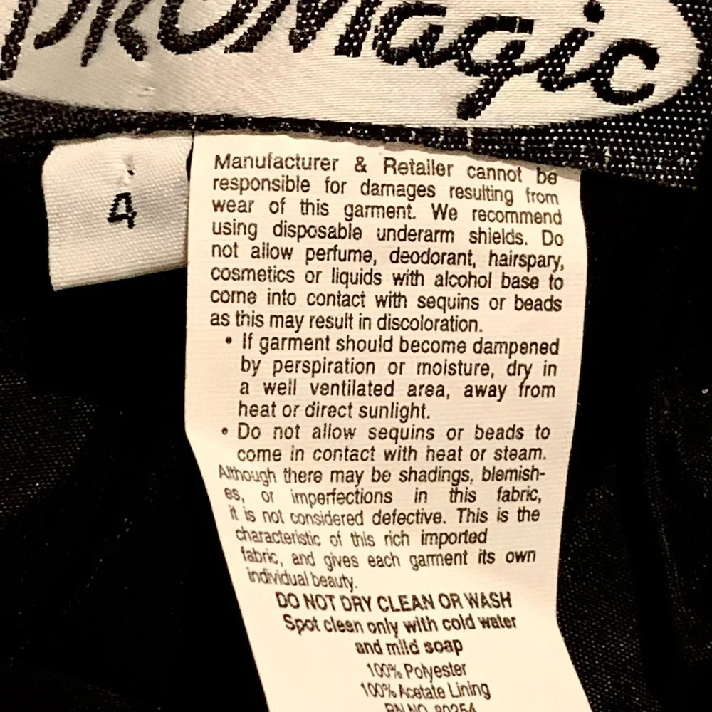 Pro Magic Prom Dress 4 S Black Silver Sparkle Beaded Long Formal Evening Gown - Picture 7 of 9